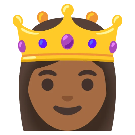 The princess: medium-dark skin tone emoji.