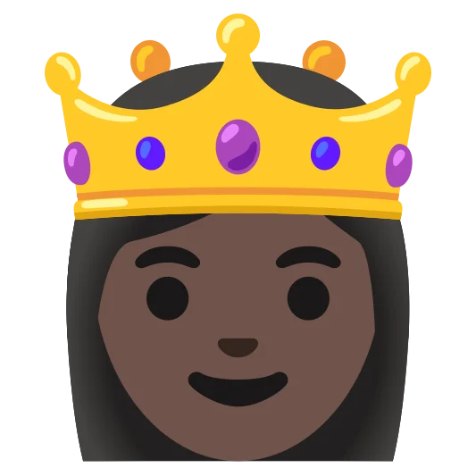 The princess: dark skin tone emoji.