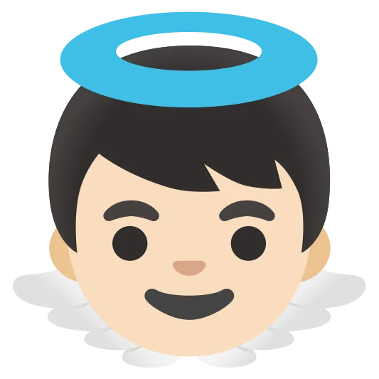 The baby angel: light skin tone emoji.