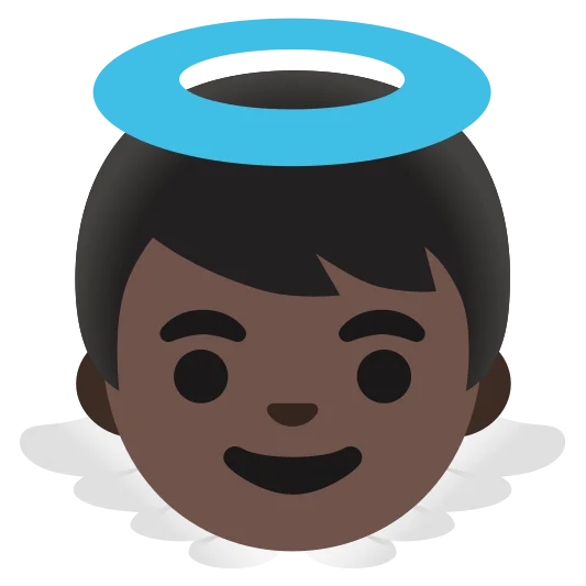 The baby angel: dark skin tone emoji.