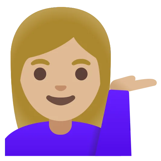 The woman tipping hand: medium-light skin tone emoji.