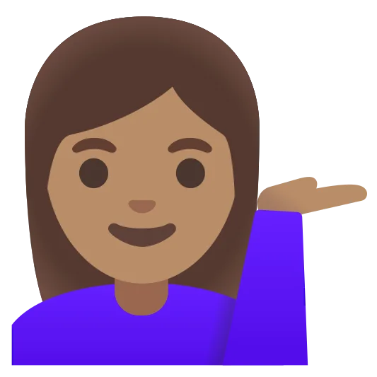 The woman tipping hand: medium skin tone emoji.