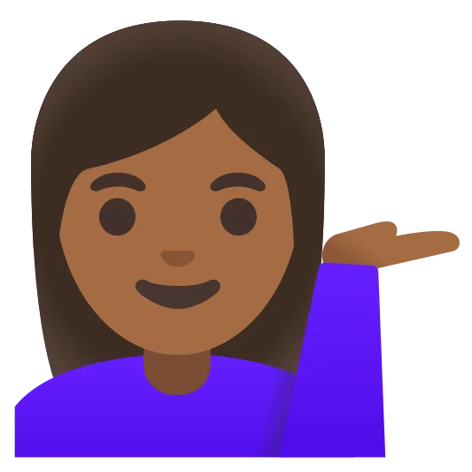 The woman tipping hand: medium-dark skin tone emoji.
