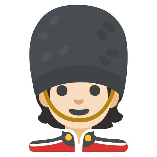 The guard: light skin tone emoji.