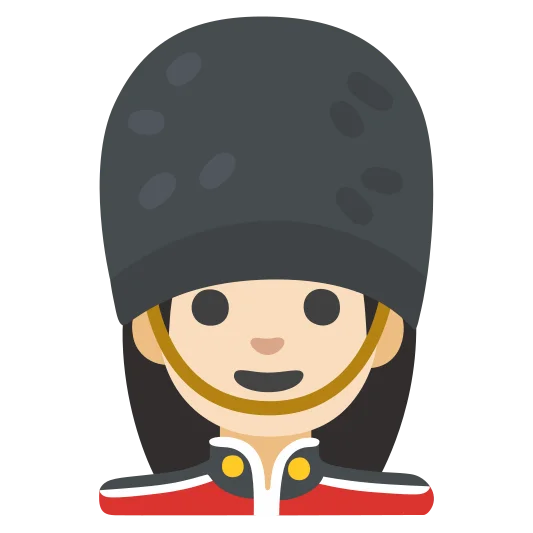 The woman guard: light skin tone emoji.