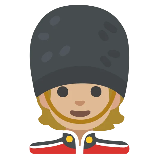 The guard: medium-light skin tone emoji.