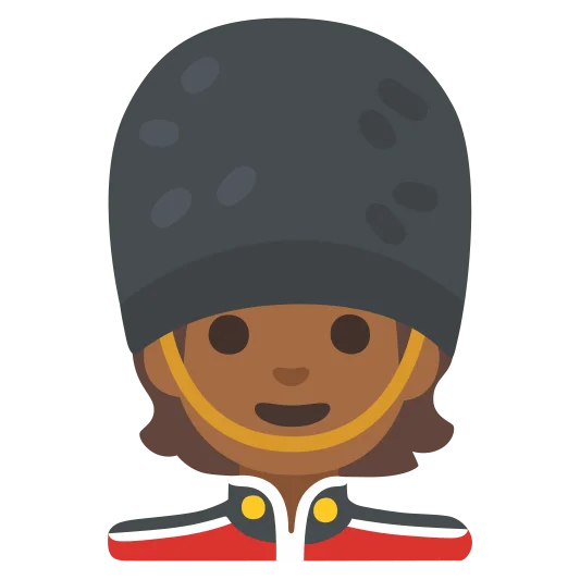 The guard: medium-dark skin tone emoji.