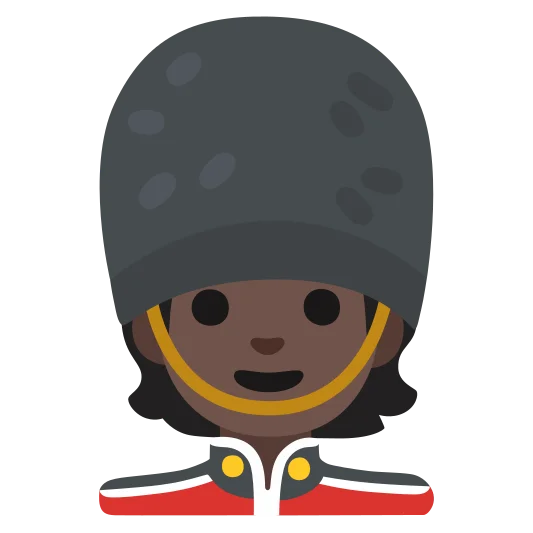 The guard: dark skin tone emoji.