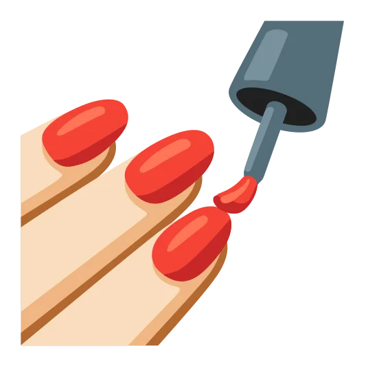The nail polish: light skin tone emoji.