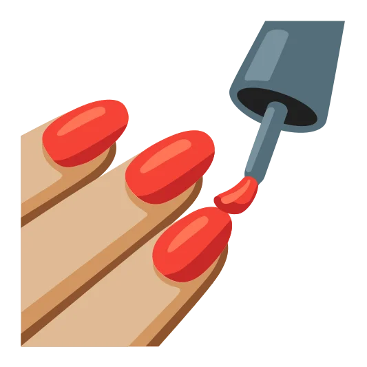 The nail polish: medium-light skin tone emoji.
