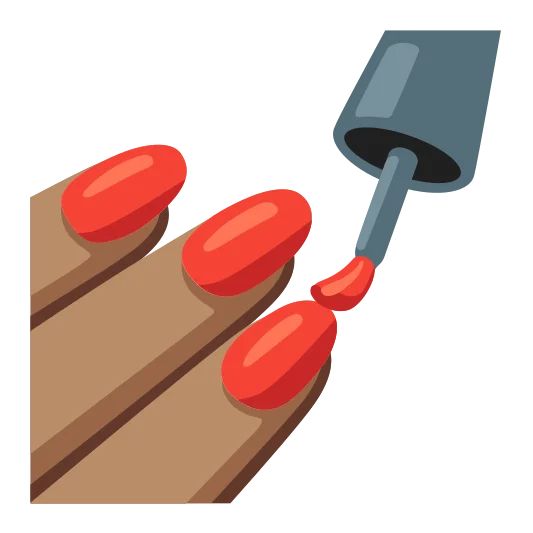 The nail polish: medium skin tone emoji.