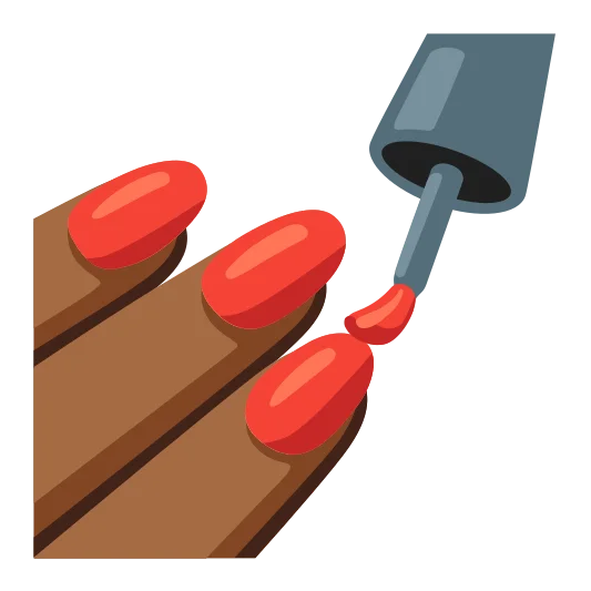 The nail polish: medium-dark skin tone emoji.