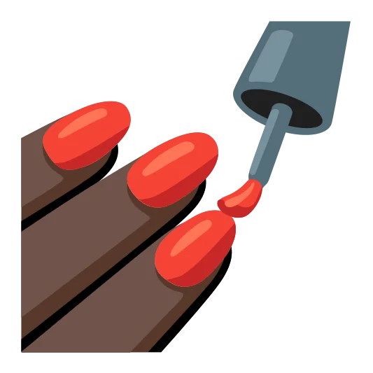 The nail polish: dark skin tone emoji.