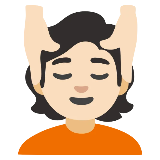 The person getting massage: light skin tone emoji.