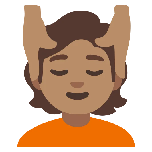 The person getting massage: medium skin tone emoji.