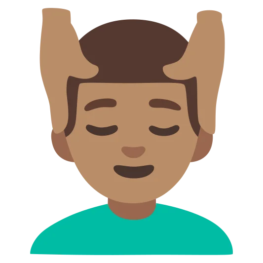 The man getting massage: medium skin tone emoji.