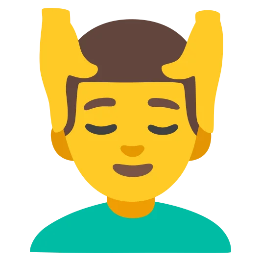 The man getting massage emoji.