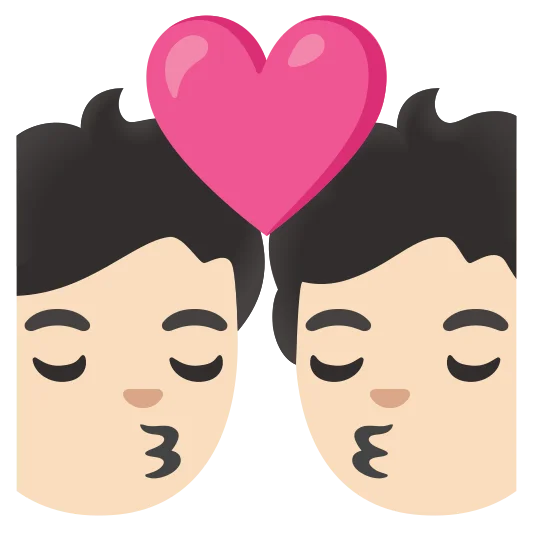 The kiss: light skin tone emoji.