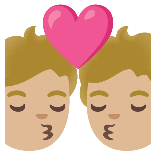 The kiss: medium-light skin tone emoji.