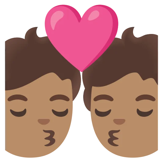 The kiss: medium skin tone emoji.