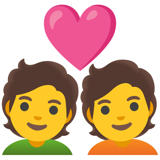 The couple with heart emoji.