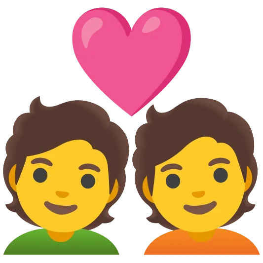 The couple with heart emoji.