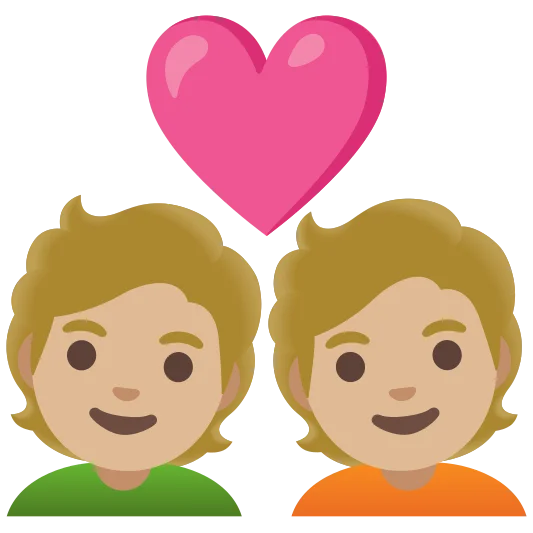 The couple with heart: medium-light skin tone emoji.