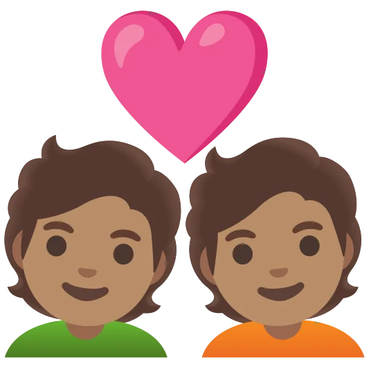 The couple with heart: medium skin tone emoji.