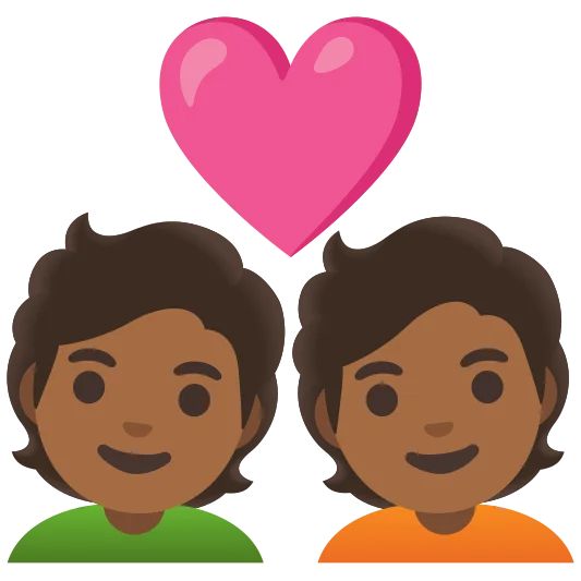 The couple with heart: medium-dark skin tone emoji.