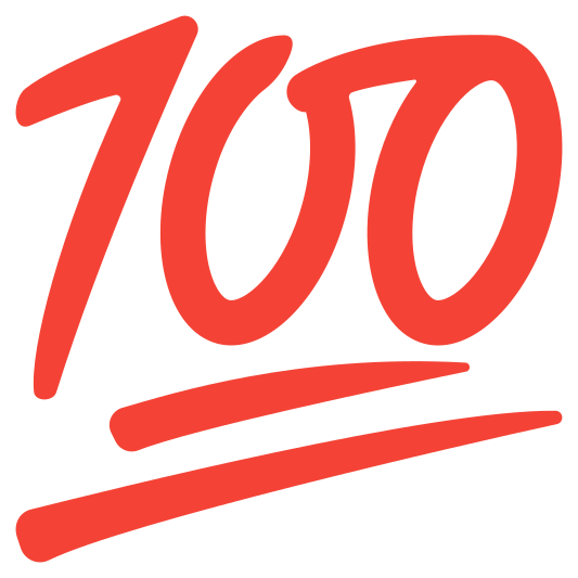The hundred points emoji.