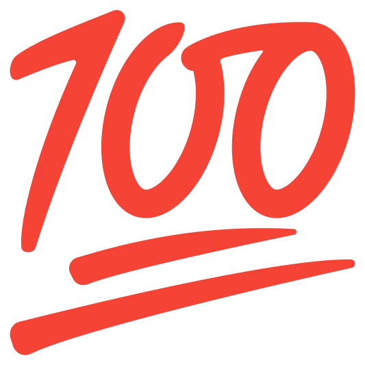 The hundred points emoji.
