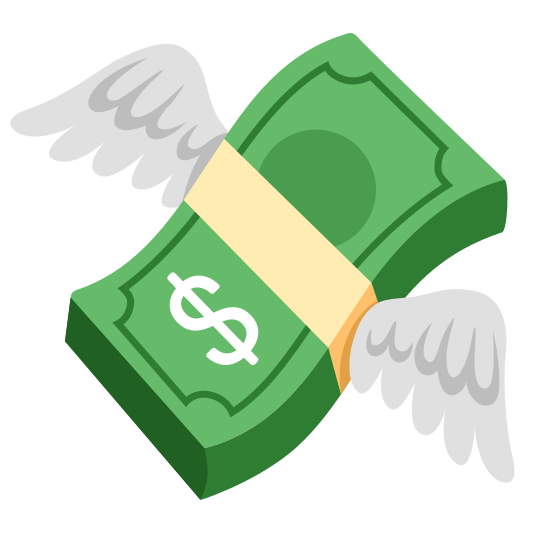 The money with wings emoji.