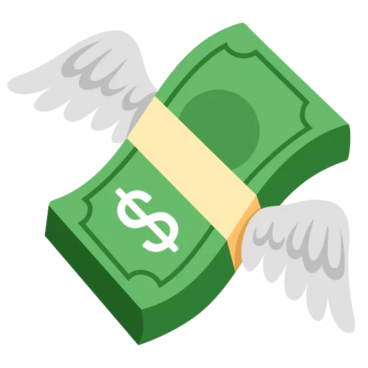 The money with wings emoji.