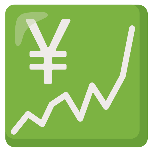 The chart increasing with yen emoji.