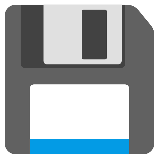 A floppy disk, used for data storage in the 80s and 90s.