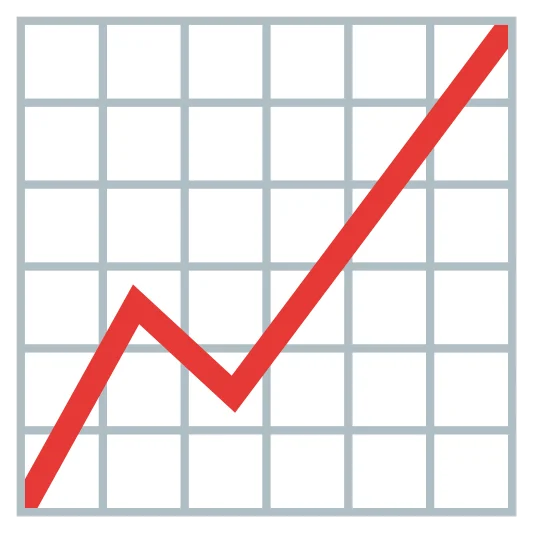 The chart increasing emoji.