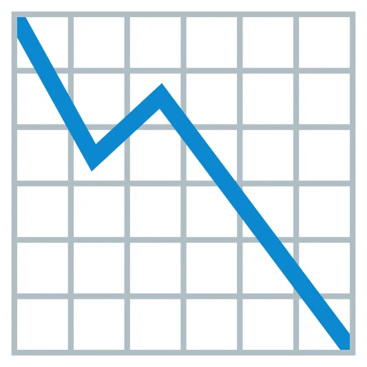 The chart decreasing emoji.