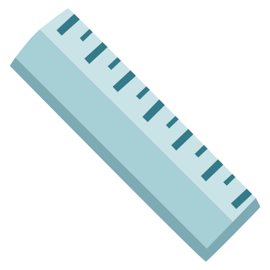 A straight ruler used to measure distances or draw straight lines.