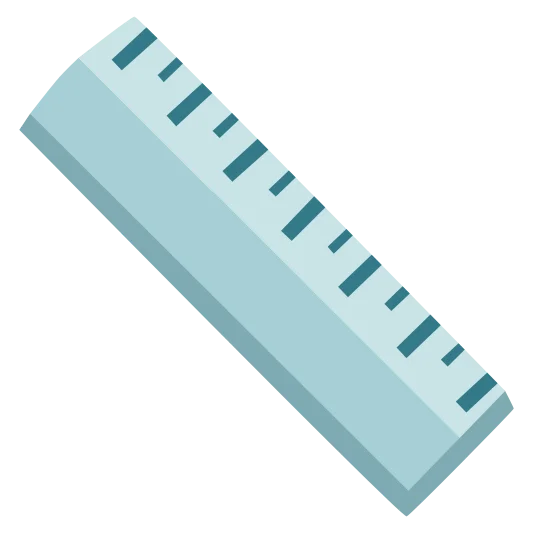 A straight ruler used to measure distances or draw straight lines.