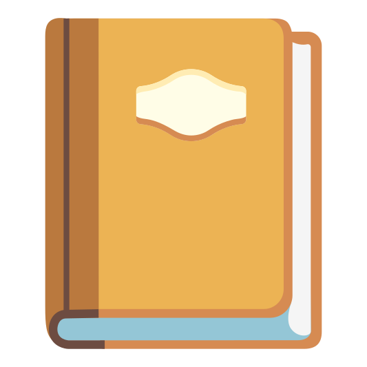 The notebook with decorative cover emoji.