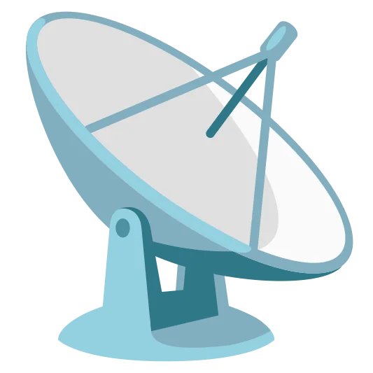 A satellite antenna, used for receiving satellite signals.
