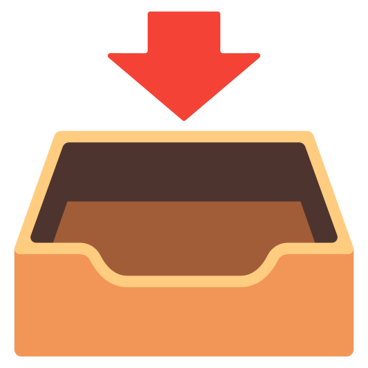 The inbox tray emoji.