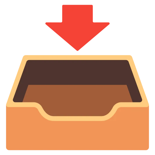 The inbox tray emoji.