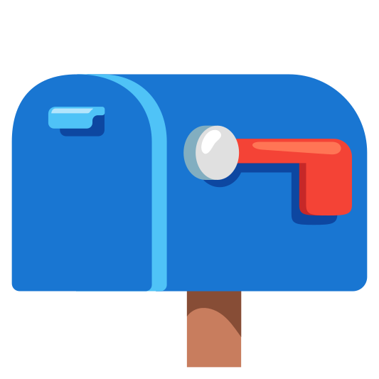 The closed mailbox with lowered flag emoji.