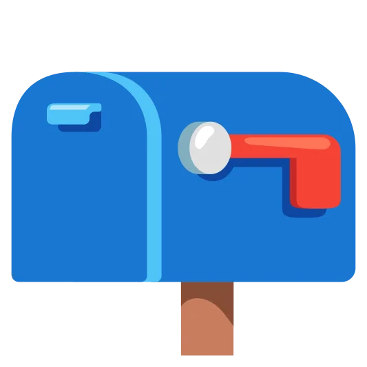 The closed mailbox with lowered flag emoji.