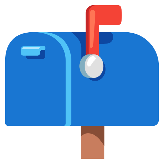The closed mailbox with raised flag emoji.