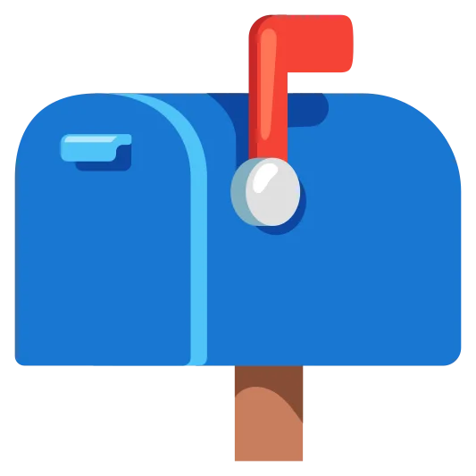 The closed mailbox with raised flag emoji.