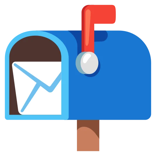 The open mailbox with raised flag emoji.