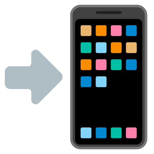 The mobile phone with arrow emoji.