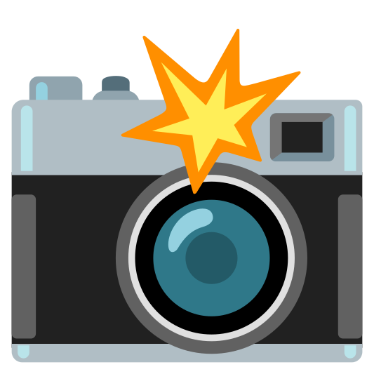 The camera with flash emoji.